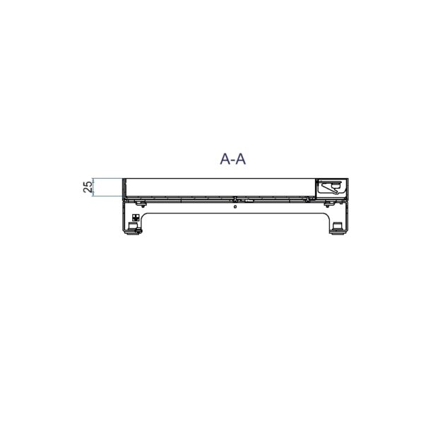 Produktbild UBD 324 251  -  Unterflur-Bodendose UBD 320 inkl. Deckel mit Kante, geschlossen, 25mm Vertiefung und 1 Schnurauslass